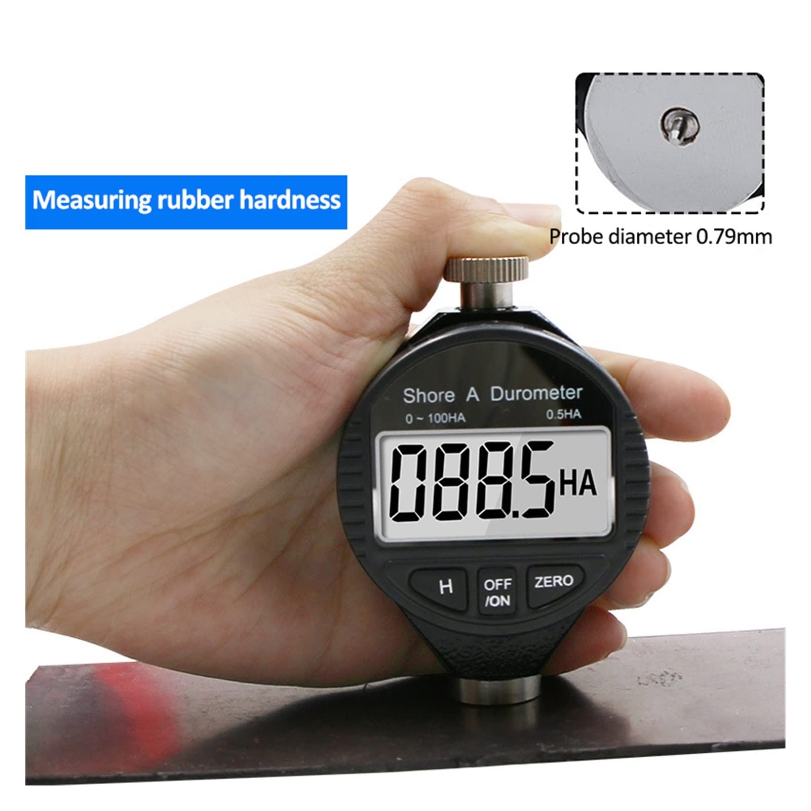 Härteprüfer, Digital Härte Durometer Tester Meter Shore 0-100 A/C D for Kunststoff-Ledergummi-Multi-Harz(0-100HC)