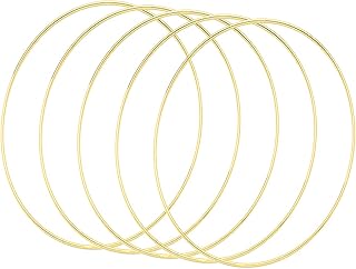 5 Pack 10 inch/ 25 cm Metal Floral Hoop Wreath Macrame Gold Hoop Rings for Dream Catcher, Wedding Wreath Decor and Macrame...