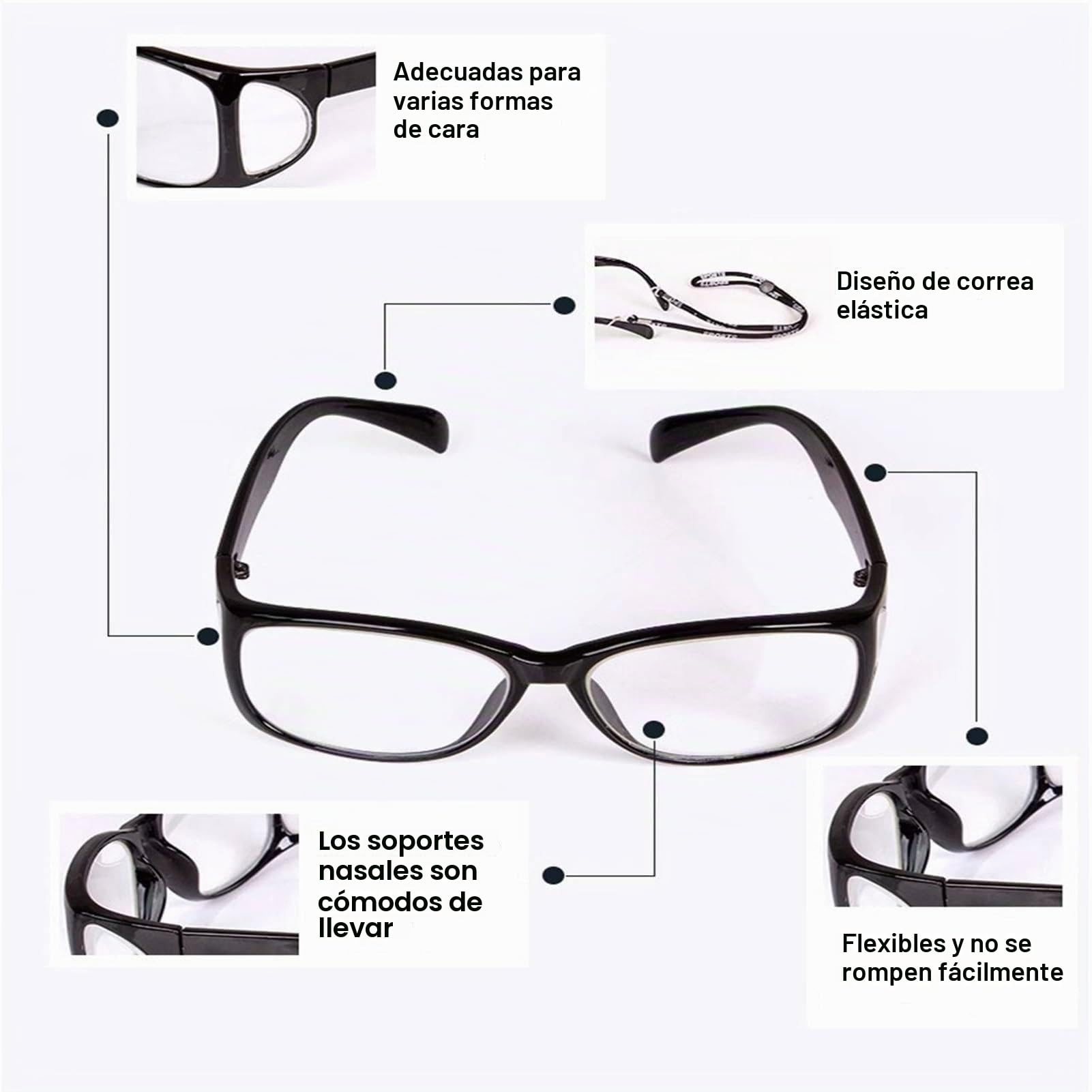 Gafas Protectoras RadiolóGicas De Plomo (con ProteccióN Lateral), 0,5/0,75 mmpb Gafas Protectoras RadiolóGicas De Rayos X, Ligeras Y CóModas, con Estuche para Gafas,0.75mmpb