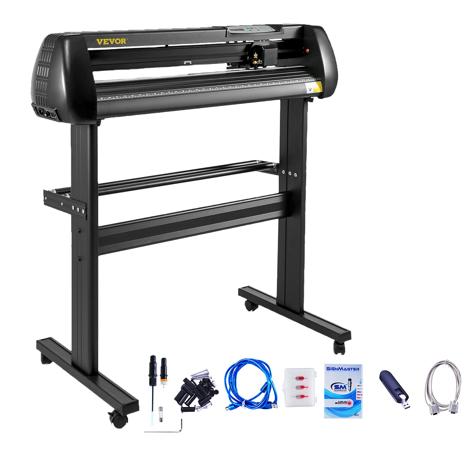 VEVOR Vinyl Schneidegerät, Vinyl Plottermaschine 870 cm Papierzufuhr Vinyl Plotter mit Bodenständer, Schneideplotter Maschine Einstellbare Geschwindigkeit SignMaster Software für Schilderherstellung