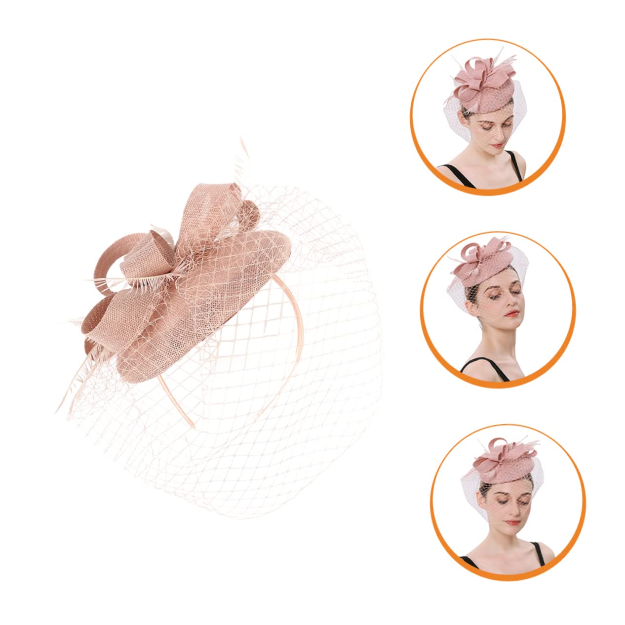 GALPADA 2pezzi Fascinator Elegante per Donne con Velato Rete Accessorio per Tea Party e Matrimonio Cerchietto Multifunzione per Occasioni Speciali e Balli