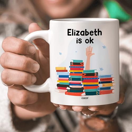 Vista 40 de CUBICER Taza de café de cerámica blanca personalizada, diseño de búho, tazas con nombre personalizado, divertidos regalos de cumpleaños para Búho
