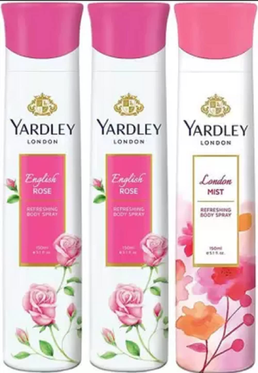 Yardley London English Rose & London Mist Deodorant Spray - For Women (450 ml, Pack of 3)-picture-51