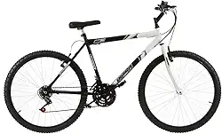 Bicicleta de Passeio Ultra Bikes Esporte Bicolor Aro 26 Reforçada Freio V-Brake – 18 Marchas Preto/Branco