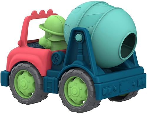 Miniatura 11 de Battat Wonder Wheels - Juego de 3 camiones para niños, basurero, cemento, remolque, materiales reciclables, construcción, 1+