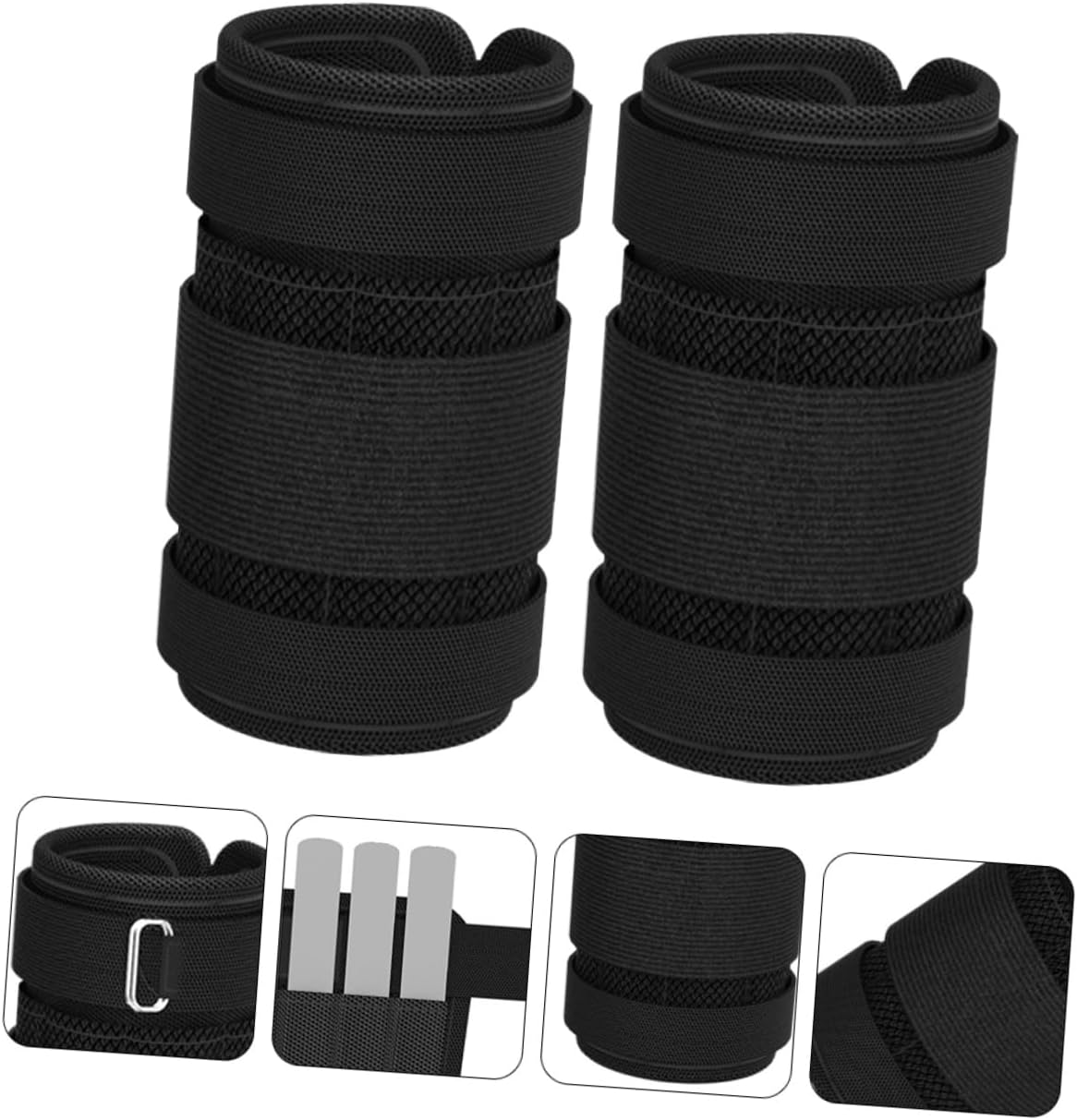 HANABASS Adjustable Ankle Weights with Steel Plate for Running Fitness Training Pair Each Breathable Non-slip Material for Strengthening Legs and Toning Muscles