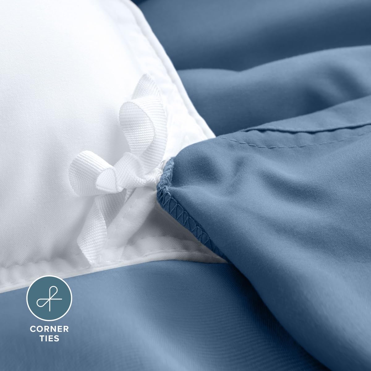 Bare Home Duvet Cover Set 1800 Ultra-Soft (Queen, Coronet Blue) view 7