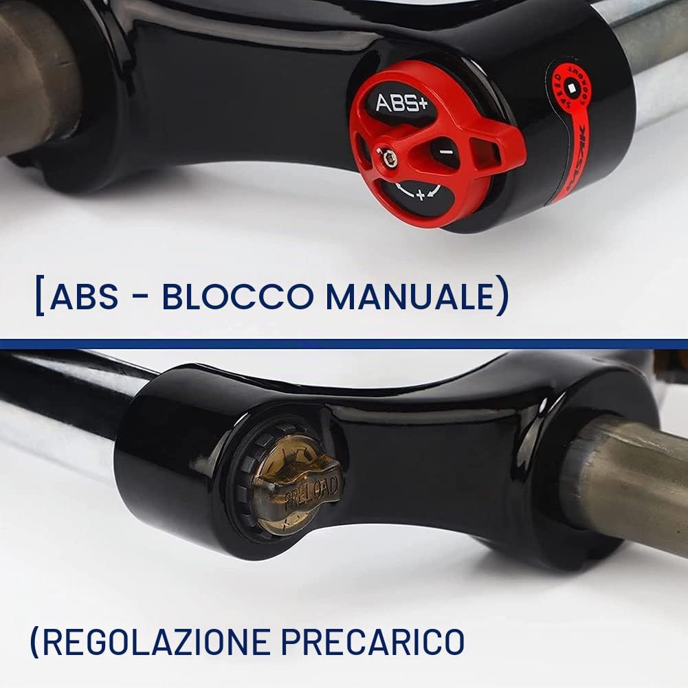 Fat Bike da 20", forcella, pneumatici 4.0, sospensioni a molla Snow Beach Oil, freno a disco da 1-1/8", escursione 9 mm, bloccaggio manuale da 100 mm, lega di magnesio e alluminio per bici elettrica