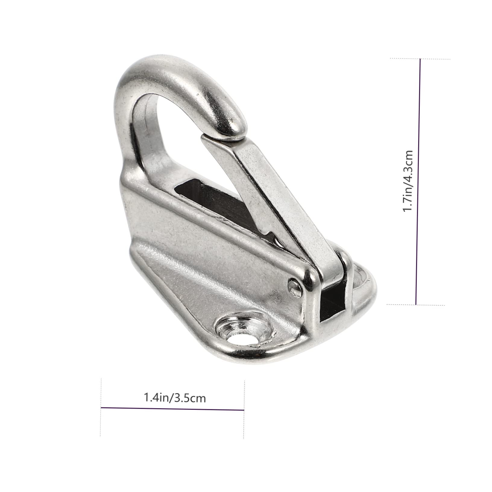 Milisten 4Pcs Stainless Steel Dirt Board Hooks Useful Yacht and Boat Fittings for Docking and Bumper Hanging Silver