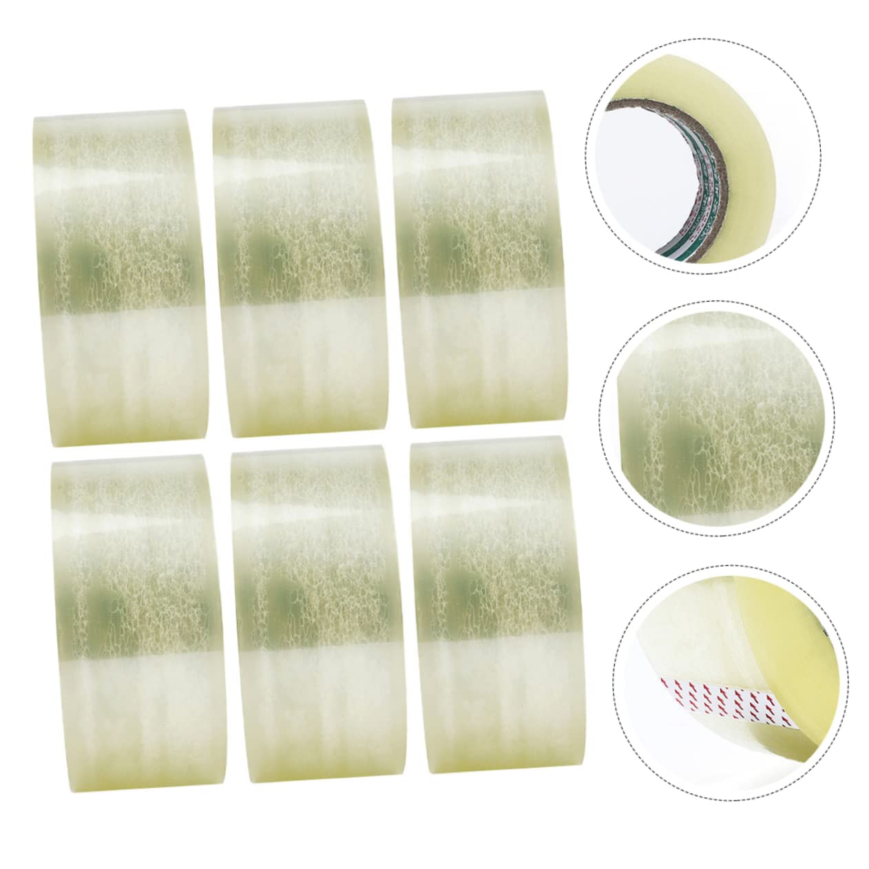 6 Rollen Breites Transparentes Klebeband aus Pet mit Starkem Halt und Schneller Klebkraft für Verpackungen zu Hause und Workshop