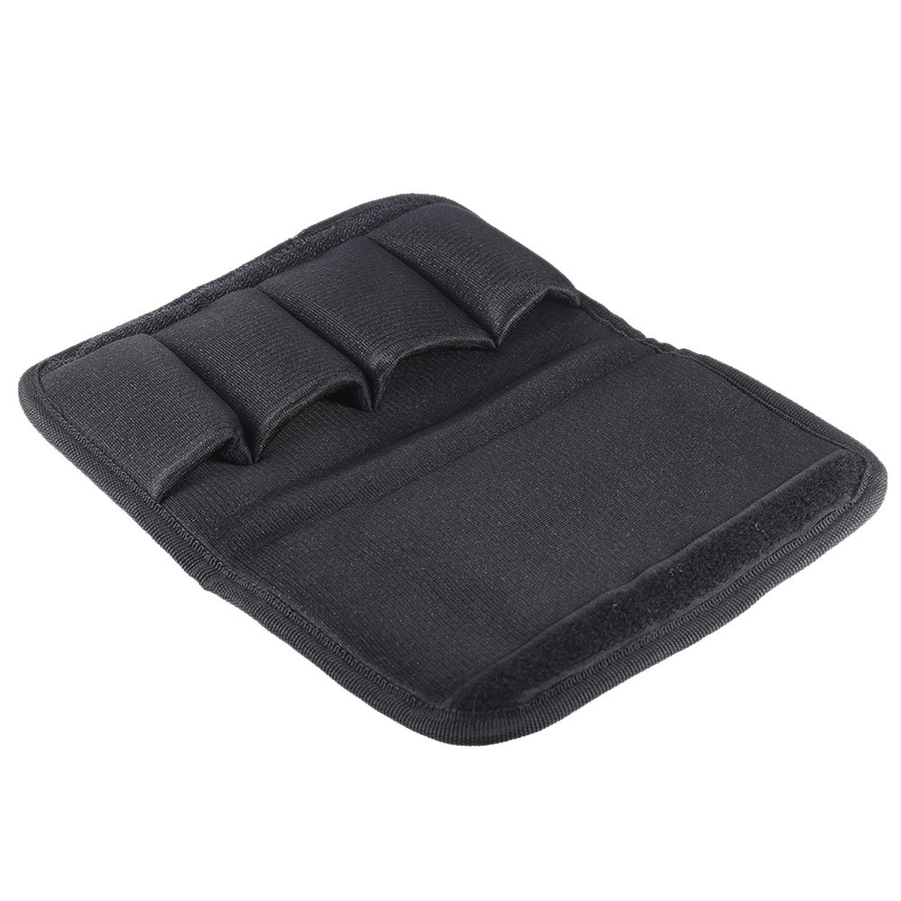 Pochette en tissu Oxford noir pour embouchure de trombone, trompette, euphonium avec 4 compartiments, 21,5 x 13 cm, poche zippée et fermeture éclair