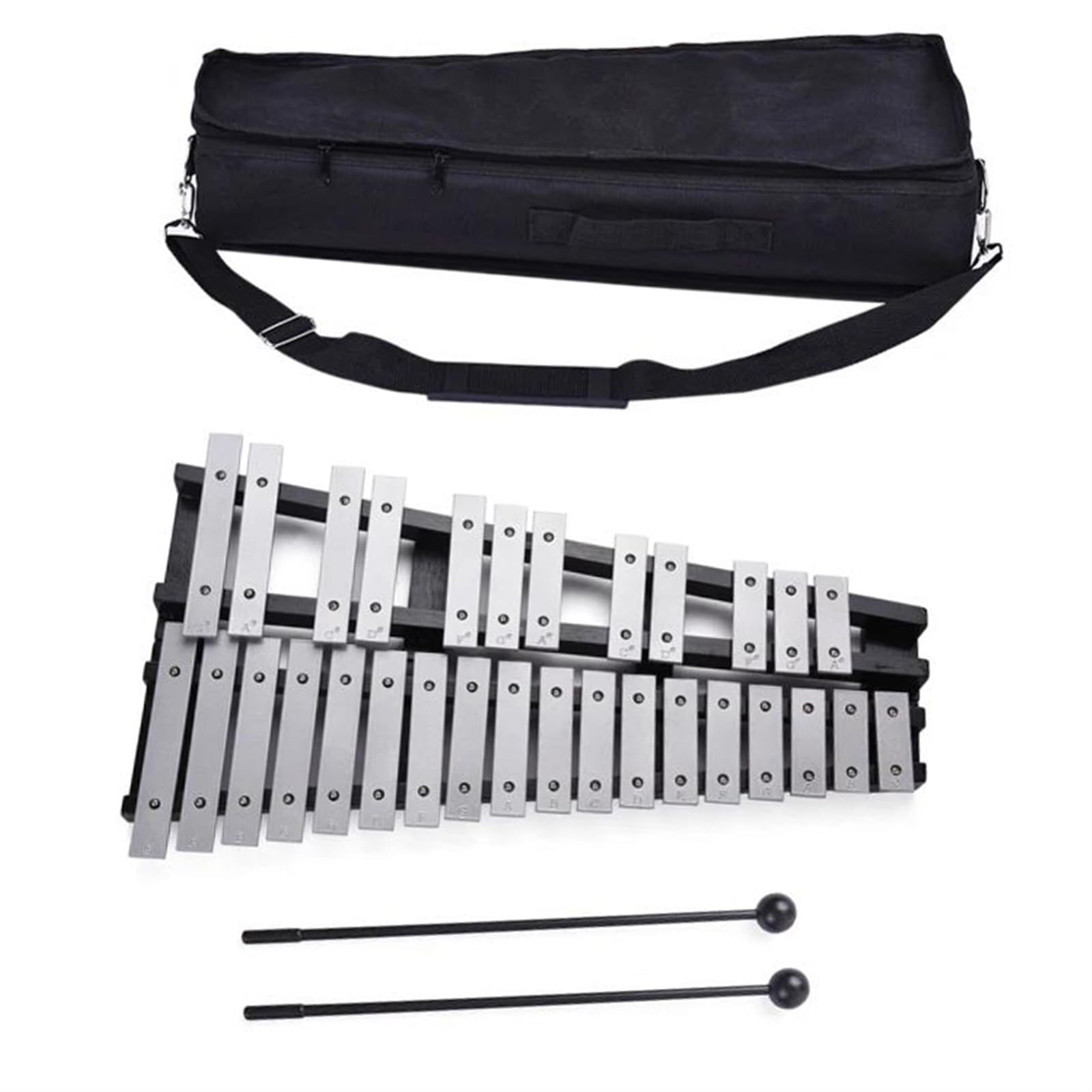 Xylophon Faltbares 30-Noten-Glockenspiel-Xylophon Mit Holzrahmen Und Aluminium-Xylophon