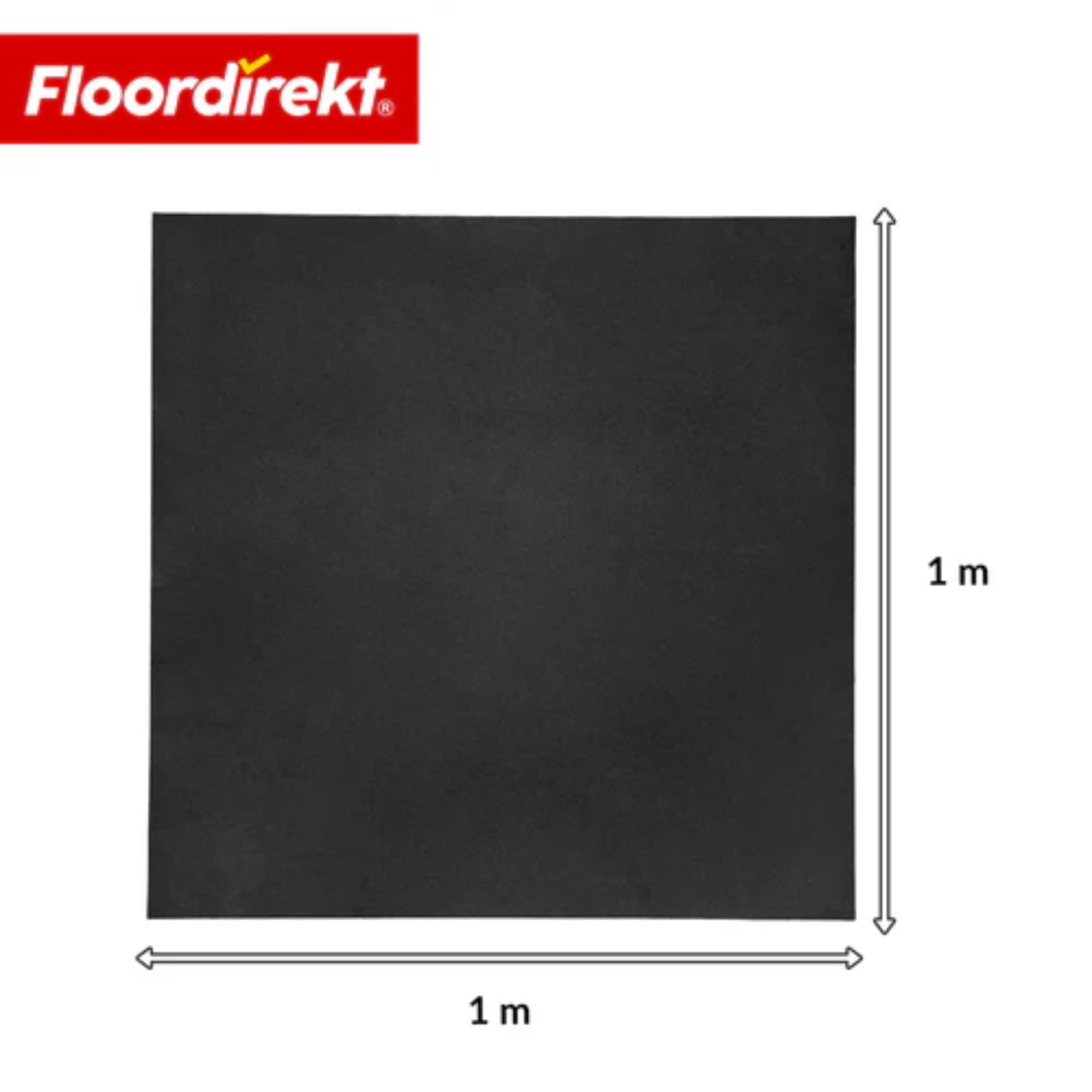Floordirekt Schutzmatten Bodenschutzmatte 100 x 100 cm – 10 mm - Sportgeräte Matte Unterlegmatte Bodenmatte Gummimatte