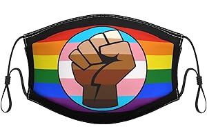 BLM Face Mask Reusable - LGBTQ Gay Trans Pride Fist Flag Dust...