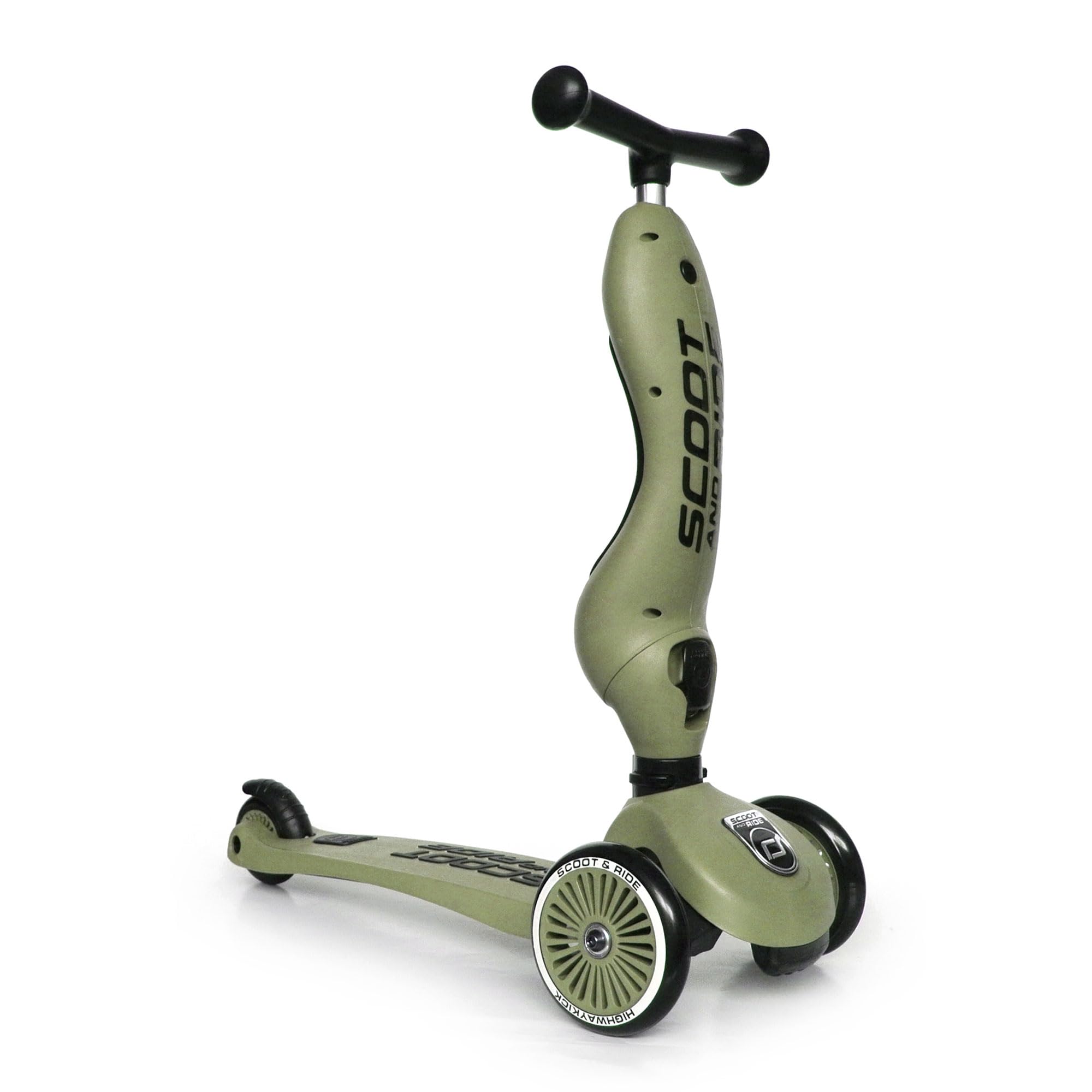 Scoot & Ride Highwaykick - Monopattino per bambini 1-2 in 1 con sedile, regolabile in altezza, a partire da 1 anno, bici e kickboard, struttura stabile con cuscinetto di sicurezza, per statura di 82