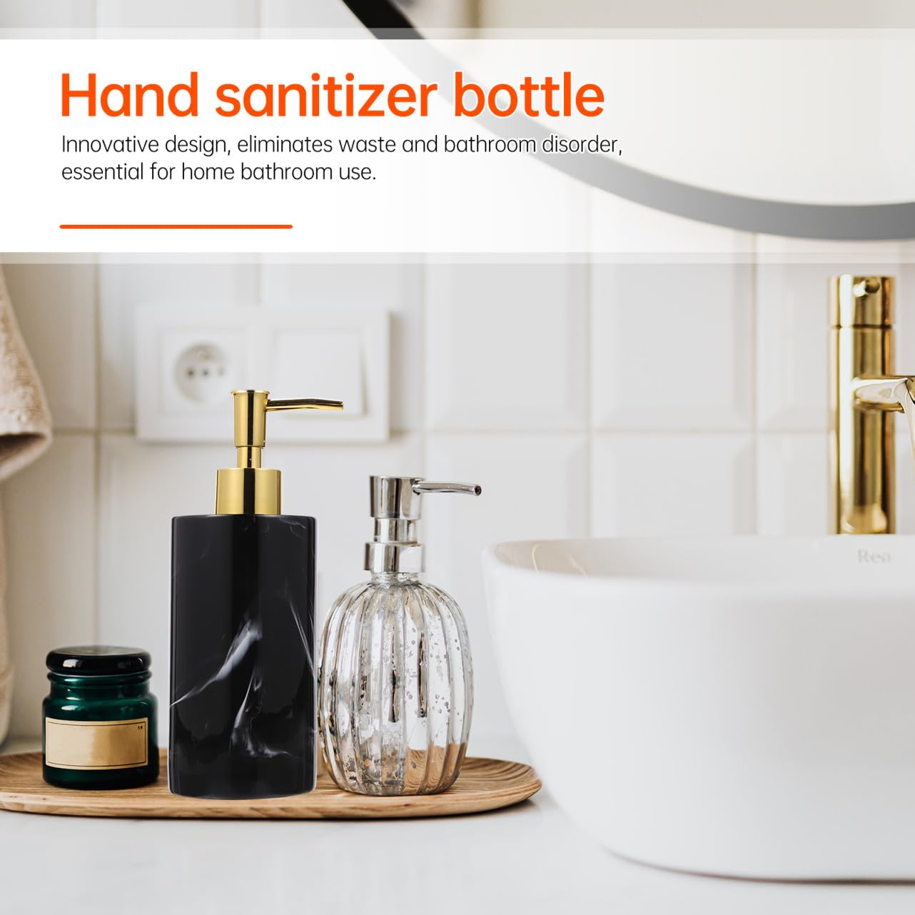 TOYANDONA 350ml Nachfüllflasche aus Kunstharz mit Marmor Design Innovativer Pumpspender für Shampoo und Flüssigseife für Badezimmer und Reise Zufällige Farbe
