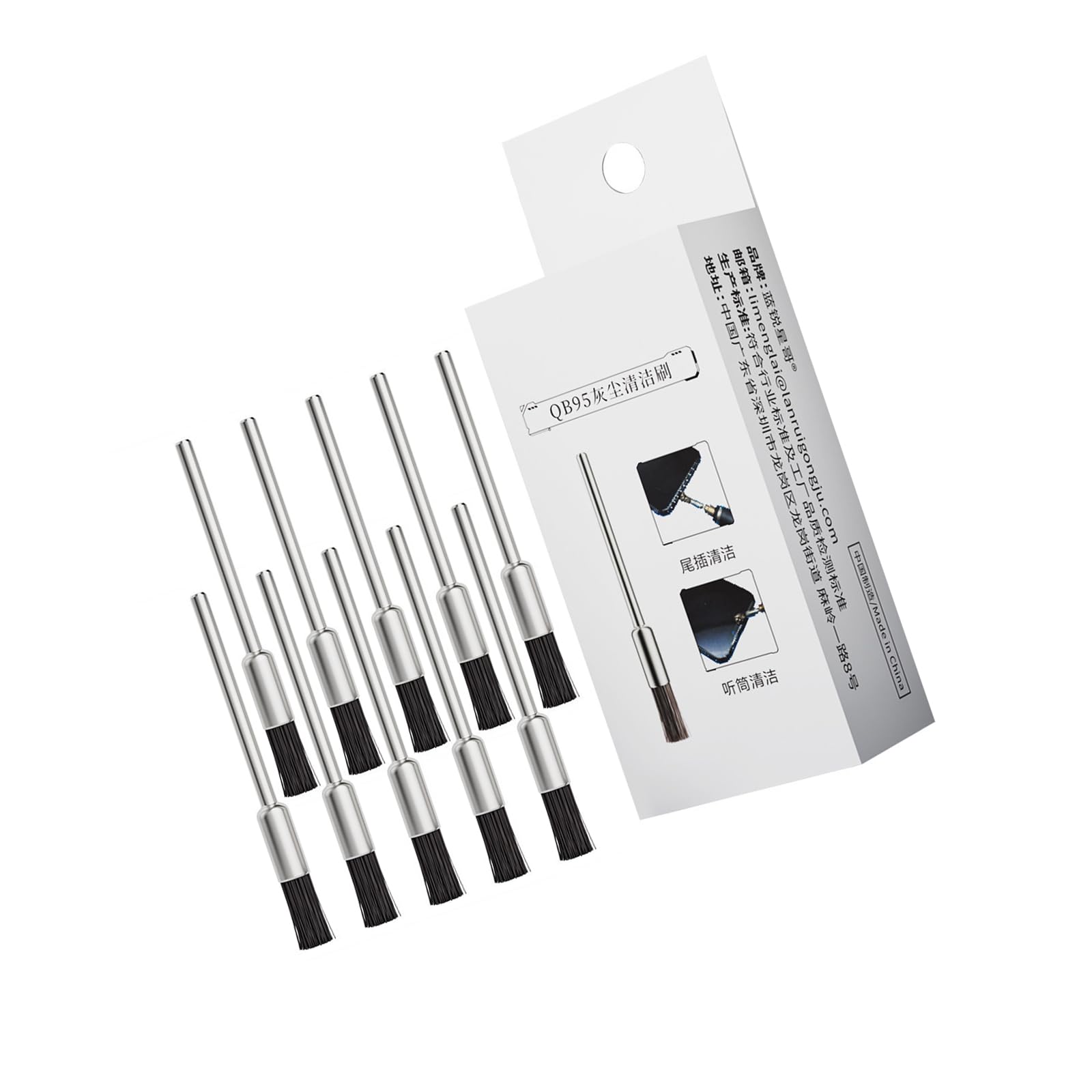Tsophreniq C Of 10 Professional Leaning Brushes 3Mm / 2.35Mm Electri Grinding Tool For Soldering Residues And Pcb Removal Small Leaning Brush