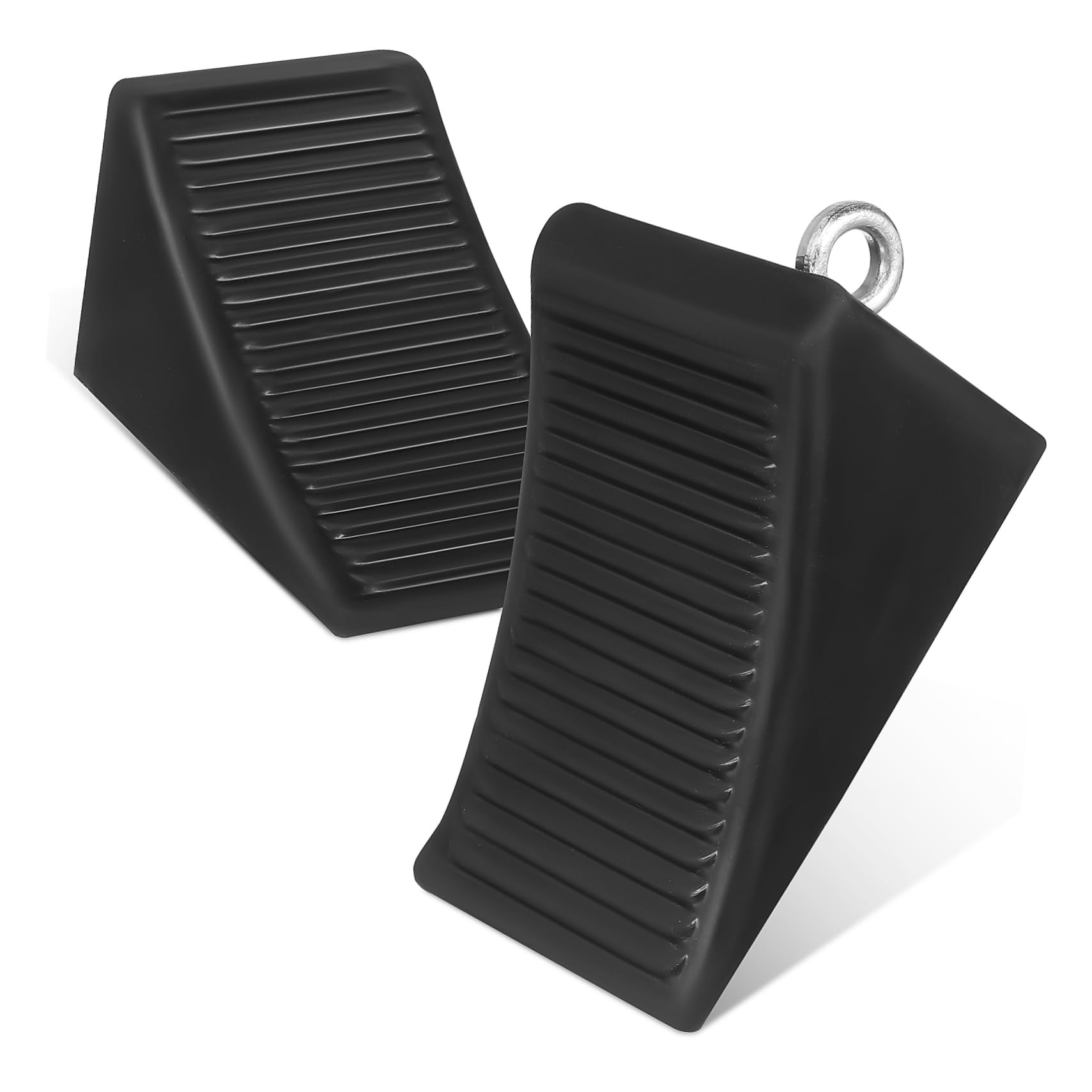 Mikinona 2pcs Heavy Duty Wheel Chocks Nonslip Tire Stoppers for Rvs Trailers Campers Durable Car Chocks with Enhanced Stability and Traction for Safe Parking