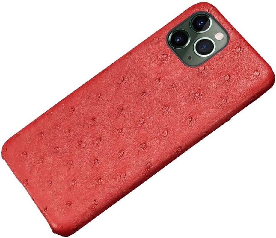 Étui en cuir d'autruche iPhone 12 Pro KANUZ chic rouge
