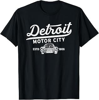 Motor City Muscle Car Detroit Novelty Vintage 1806 Throwback T-Shirt