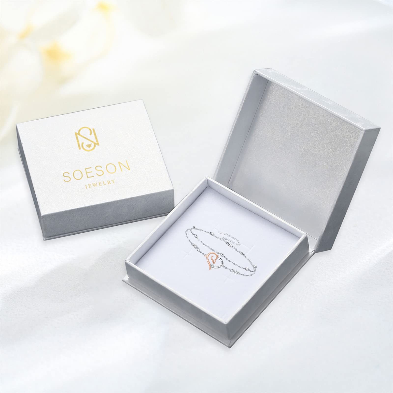 Tier Armbänder 925 Sterling Silber Eule/Fuchs/Hochland Kuh/Pferd Verstellbar Armband Schmuck Geschenk für Mädchen