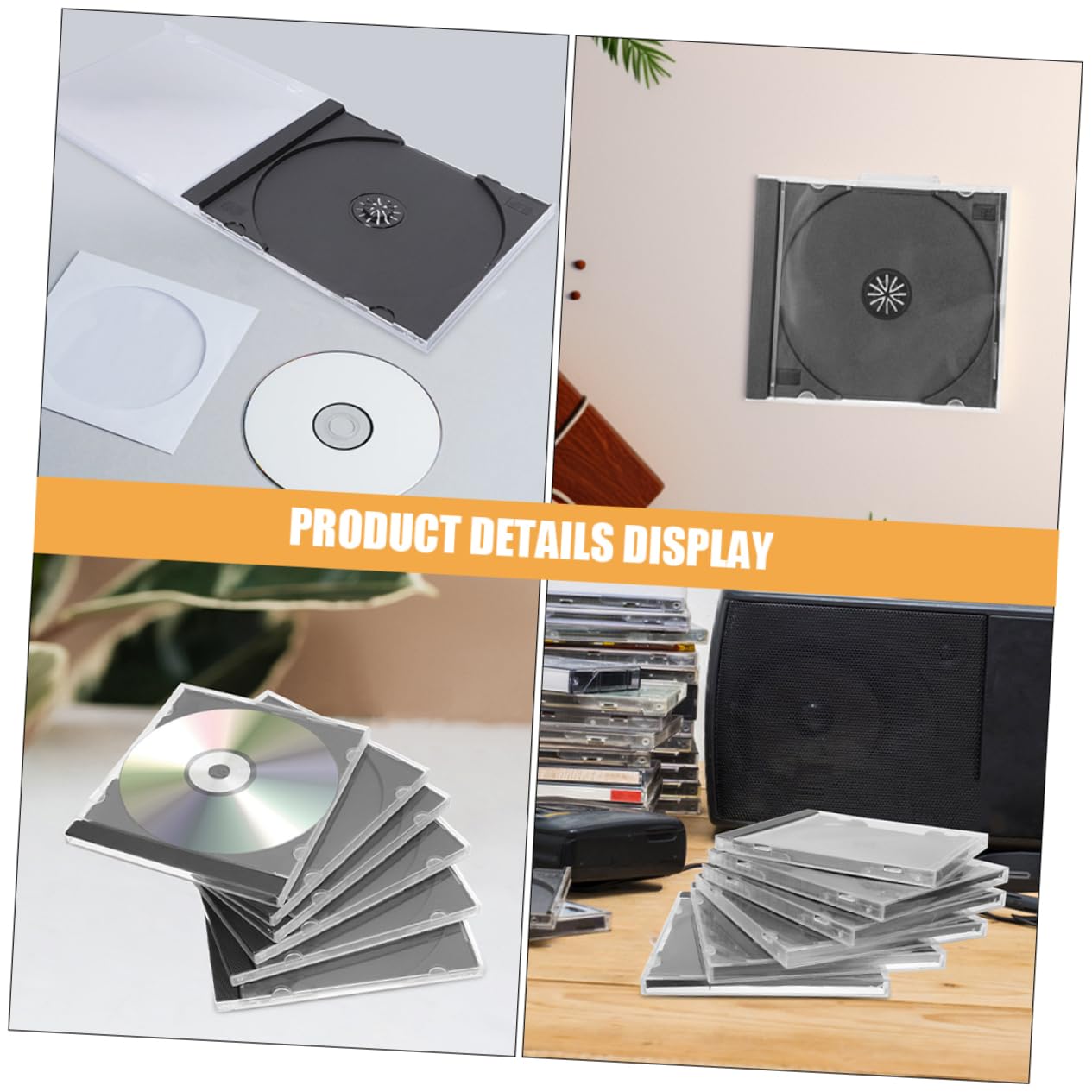 Yardenfun Custodia Trasparente e Facile da Identificare in Plastica per CD e Dvd 10 Pezzi Impilabile per L'organizzazione lo Storage Domestico