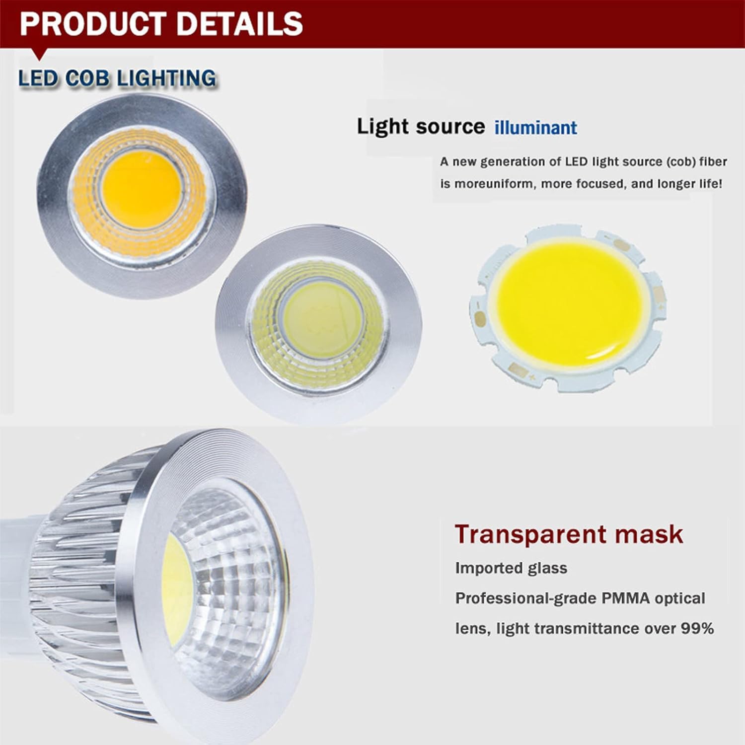 Bombilla Led 15w 10w 7w Gu10 Foco Led COB Gu10 Bombilla Led Regulable Larga Vida, Cold White, 10W