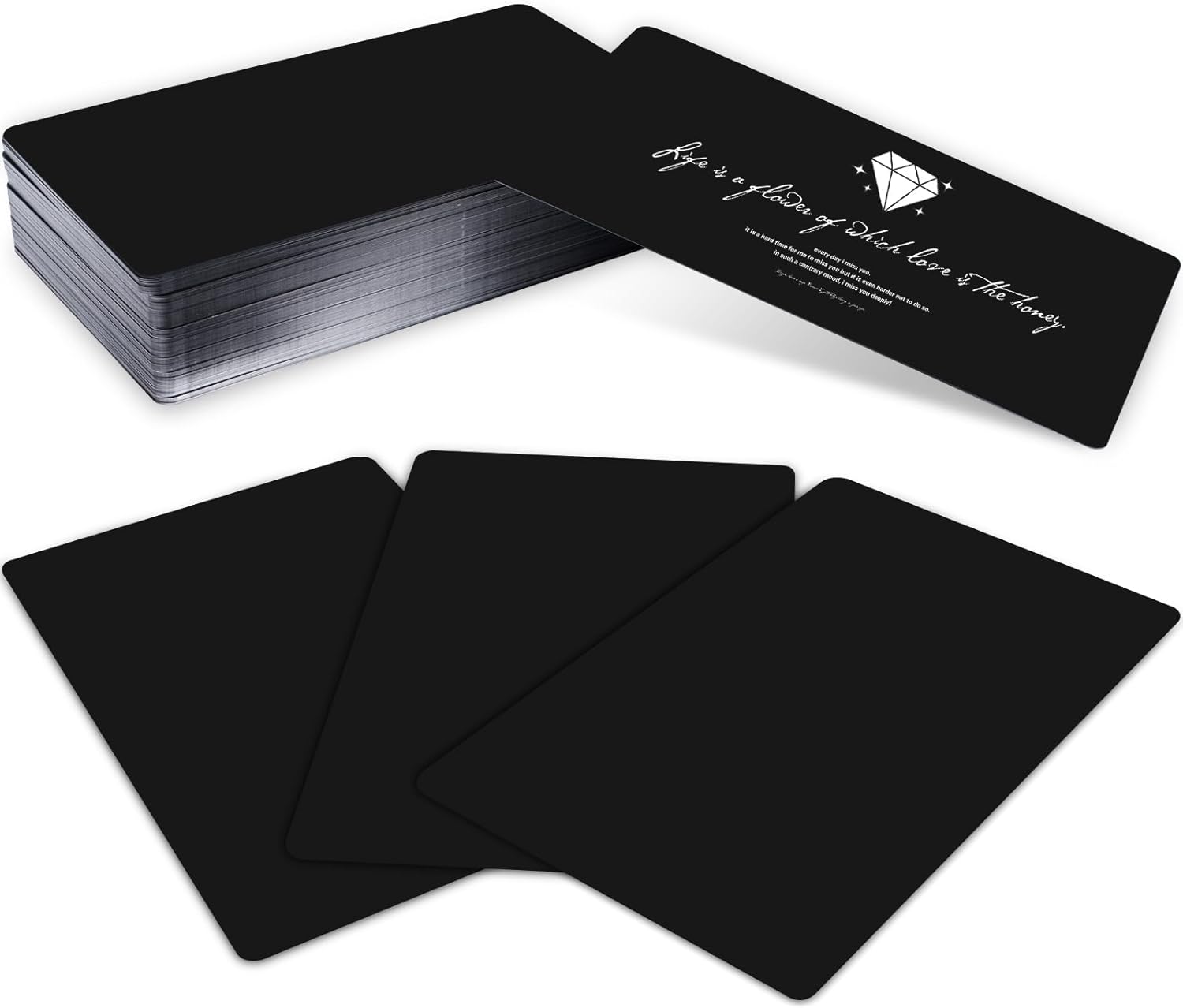 Frddiud 100Pcs Metal Business Card Blanks, Anodized