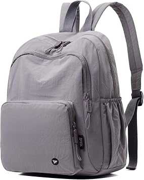 Small Nylon Backpack Mini Casual Daypack Lightweight Backpack for Women Travel Purse Grey purple
