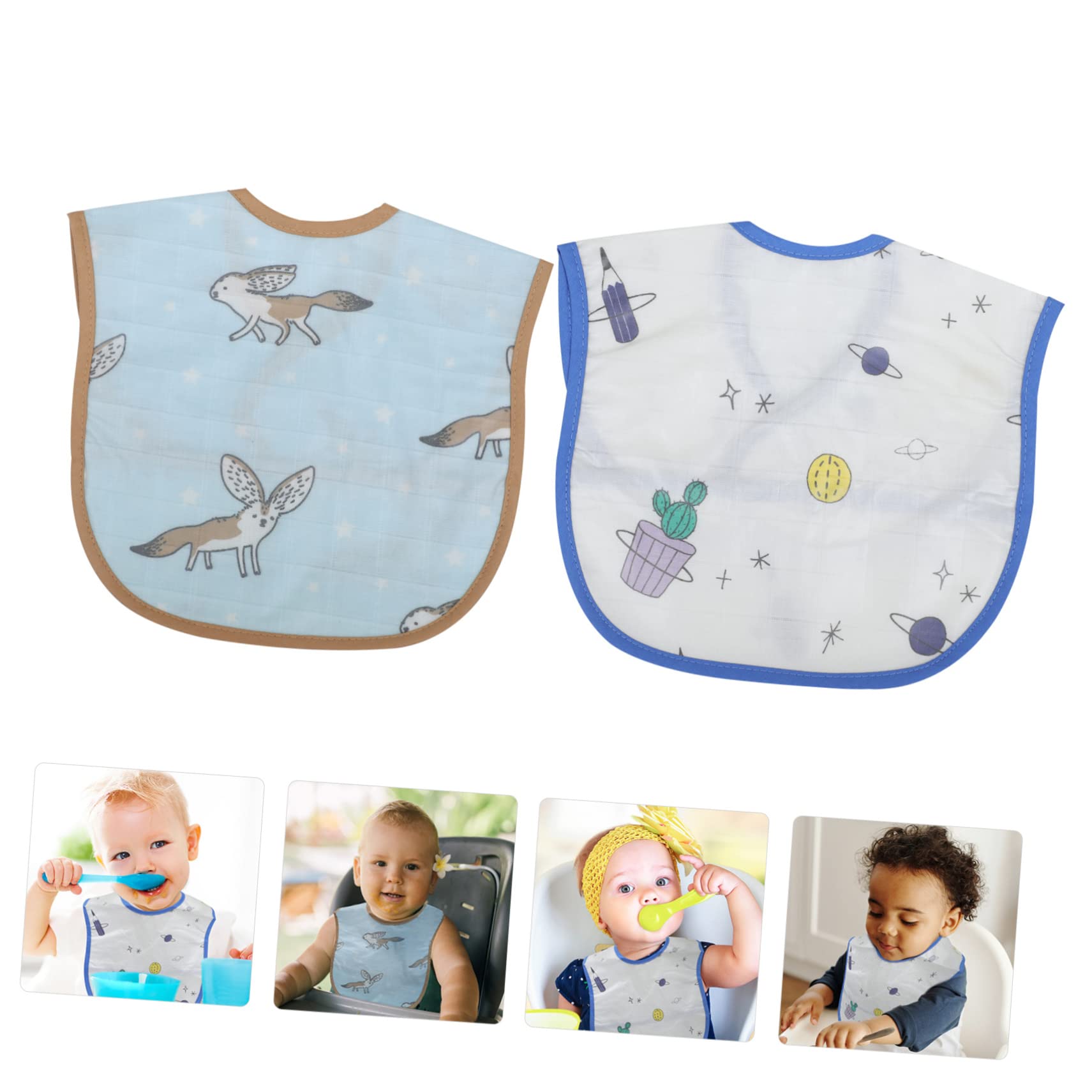 BESTonZON 6pièces Bavoirs Imperméables Coton Lot De Bavoirs Anti-déversements Pour Nourrissons La Salissure Facile à Nettoyer Et Confortable