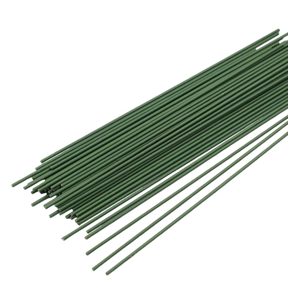 DMLAYHP Florist Wire 30pcs Diameter 2mm Green Paper Floral Stem Wire 16 Inch DIY Bouquet Stem