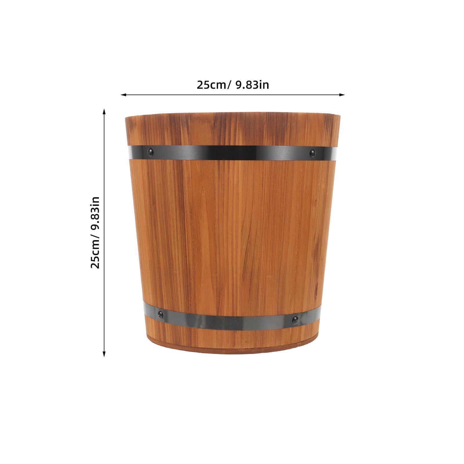 INOOMP Contenitore Per Riso e Cereali in Legno Barattolo Per Conservazione Alimentare Secchio Per Riso Ampio Spazio Di Archiviazione Vaso Per Fiori Da Giardino in Legno Contenitore Per Ce