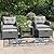 LHBcraft Balcony Furniture 5 Piece Patio Conversation Set, PE Wicker Rattan Outdoor Lounge Chairs with Soft Cushions 2 Ottoman&Glass Table for Porch, Lawn-Grey Wicker (Grey-Grey)