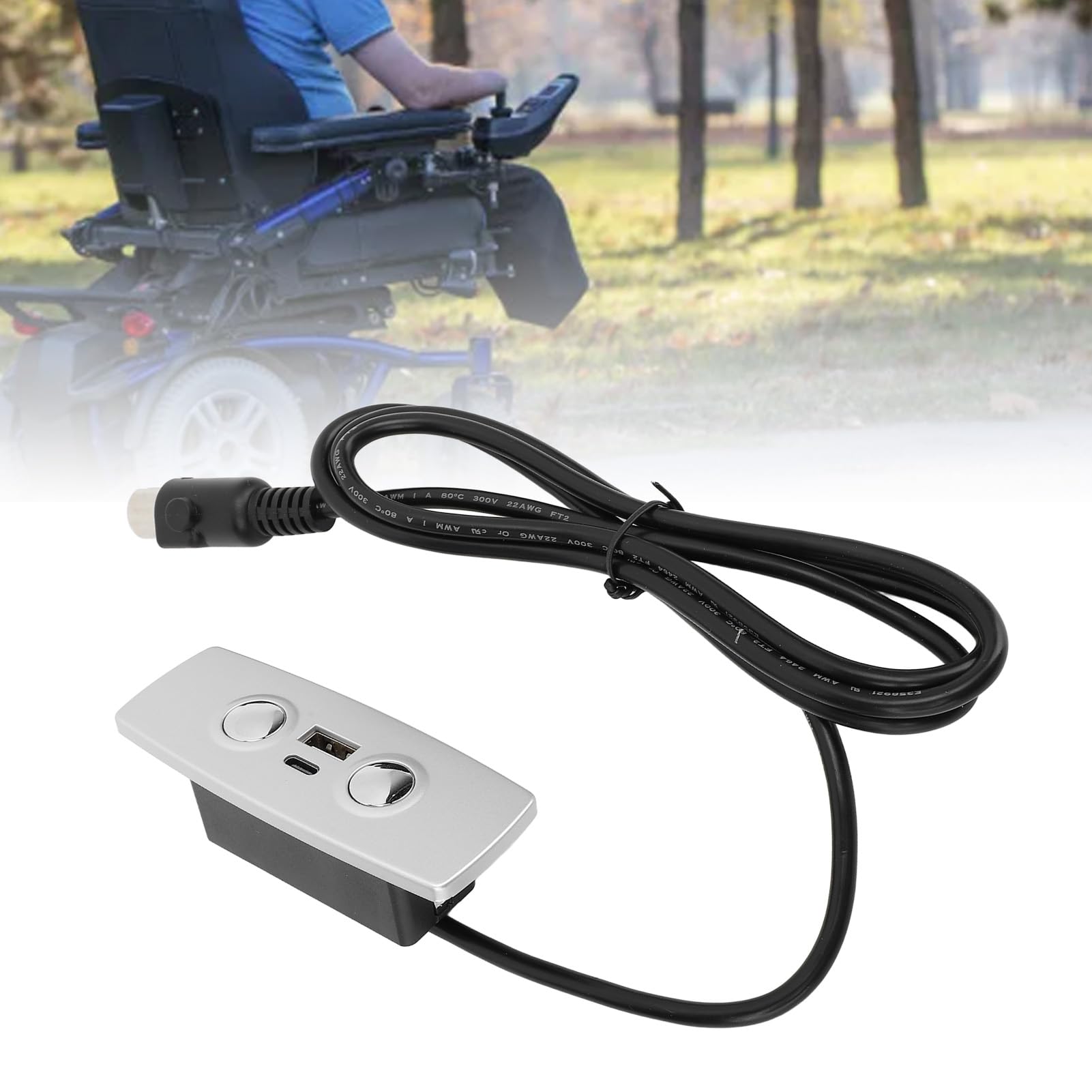 Fdit Contrôleur de Fauteuil Inclinable électrique, Matériau ABS Durable pour Contrôle de canapé électrique avec Port USB, Installation Facile pour Personnes âgées et Handicapées