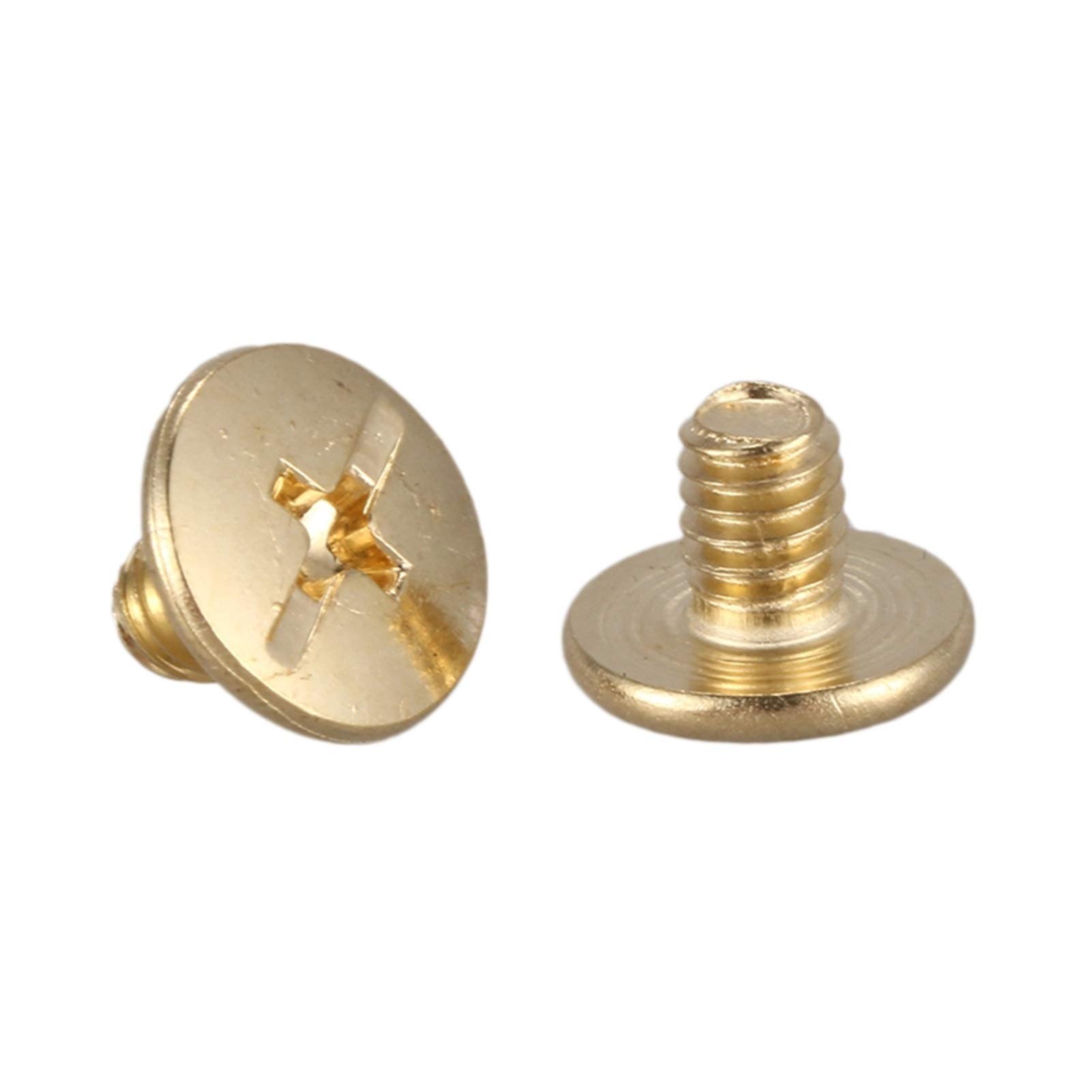 Sourcing Map Confezione Da 25 Viti Chicago In Ottone, 3 X 8 Mm, A Testa Piatta, Rivetti Per Rilegatura, Per Fai Da Te In Pelle, Cinturino In Ottone - Foto 11