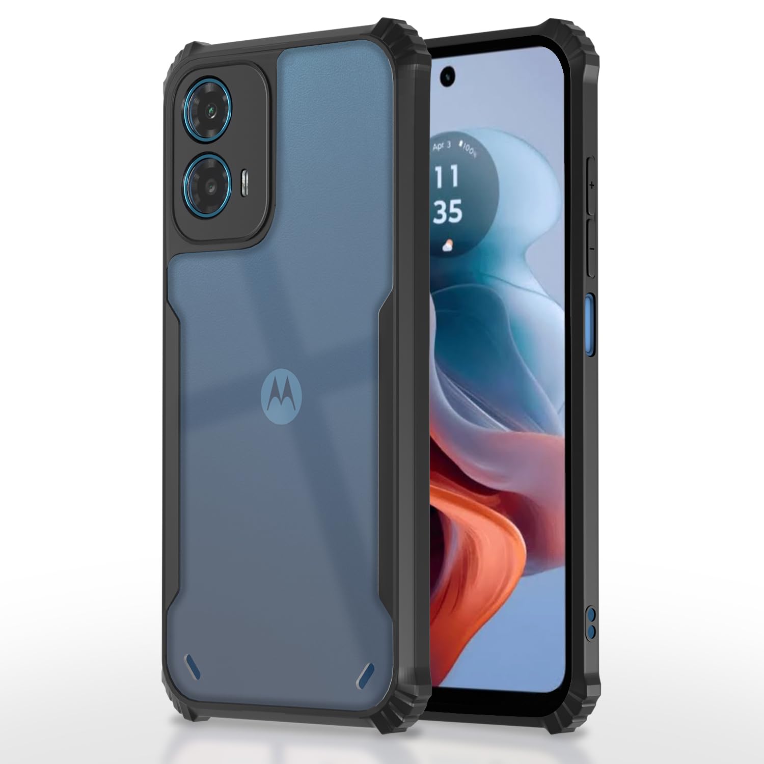 Pikkme Back Cover | Crystal Clear Transparent Back | Ultra Hyrbid | Full Camera Protection | Raised Edge | Bumper Back Case for Moto G34 / G45 5G (Black) (B0CTQH6TNW) Amazon Price History, Amazon Price Tracker