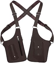 Waterproof Anti-theft Two Shoulder Straps Satchel 27.5 x 15.5 cm PU Leather Double Underarm Shoulder Bag With Pockets Adjustable Underarm Shoulder Bag for Travel Sport Hiking Motorcycle