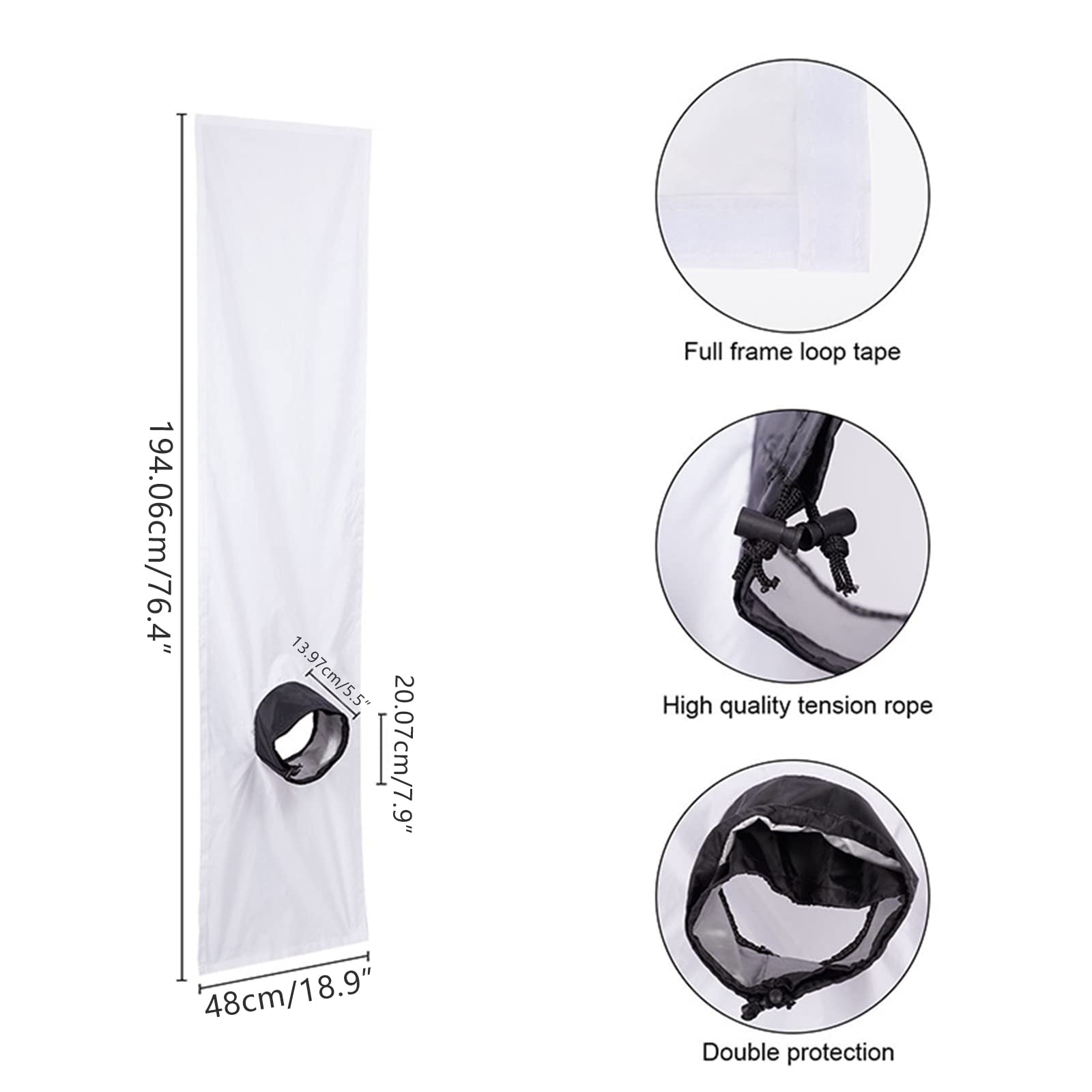Sellador de ventanas para climatizadores de aire acondicionado, junta de ventana AC para aire acondicionado portátil, parada de aire caliente para fijar a ventanas (2 m, 1 unidad)