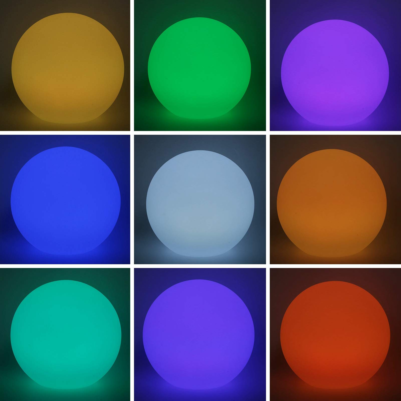 Luce notturna a LED con telecomando a 16 colori, lampada sferica ricaricabile tramite USB, 4 modalità dinamiche con luminosità regolabile, design IP60 per camera da letto,