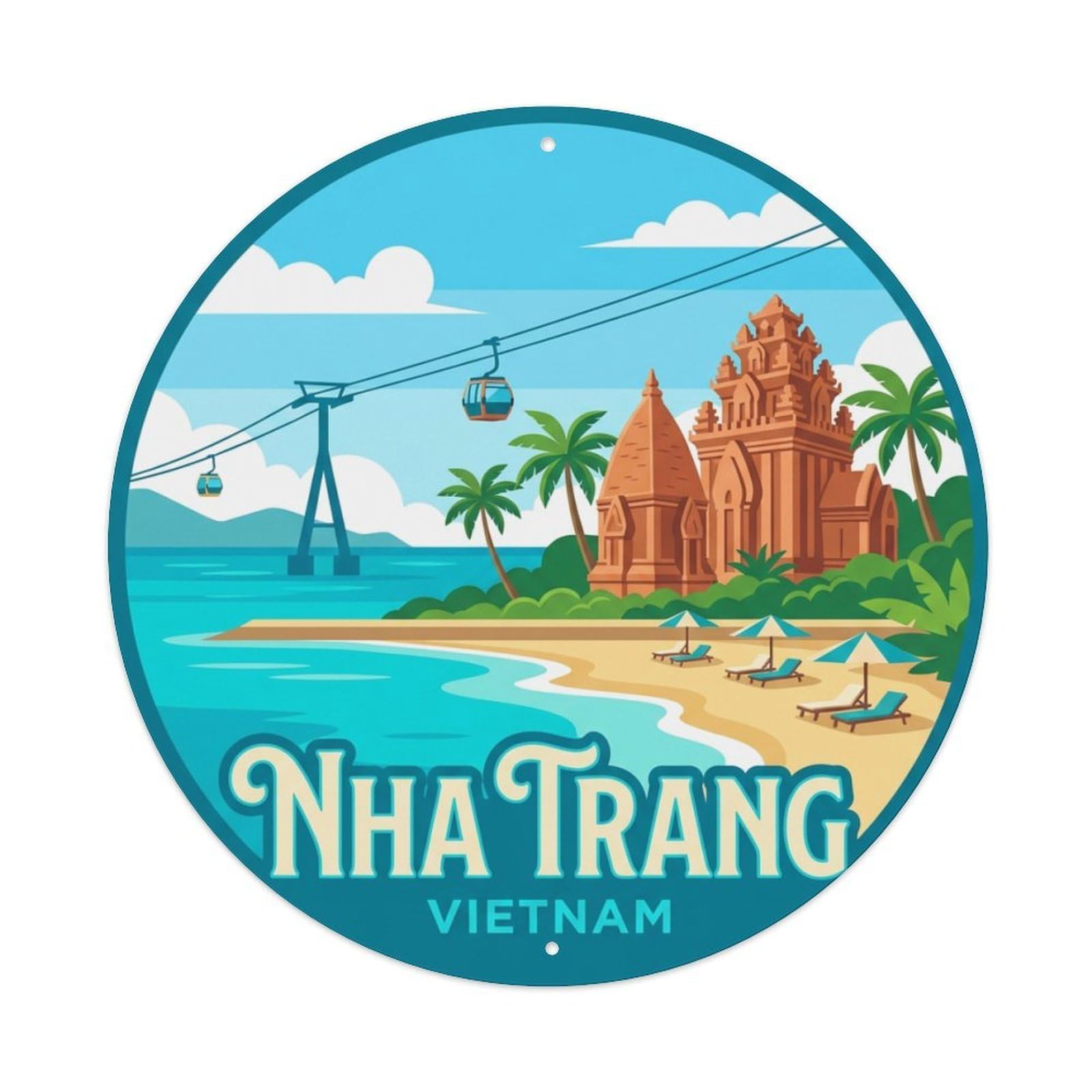 Galvaxio Style Vietnam Vintage Travel Nha Trang Metal Tin Sign