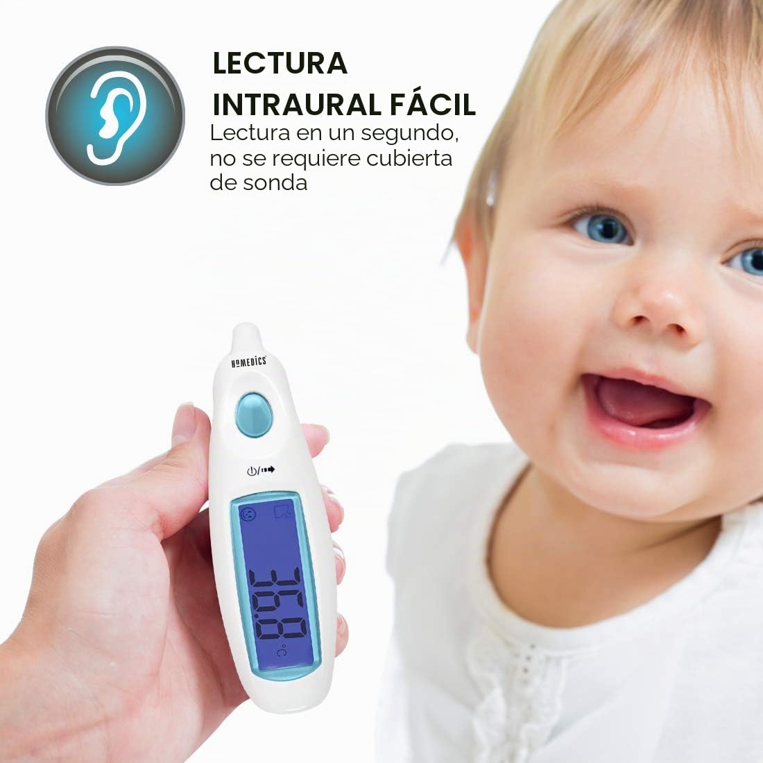 HoMedics TE-101-EU - Termómetro Digital Auricular De Oido