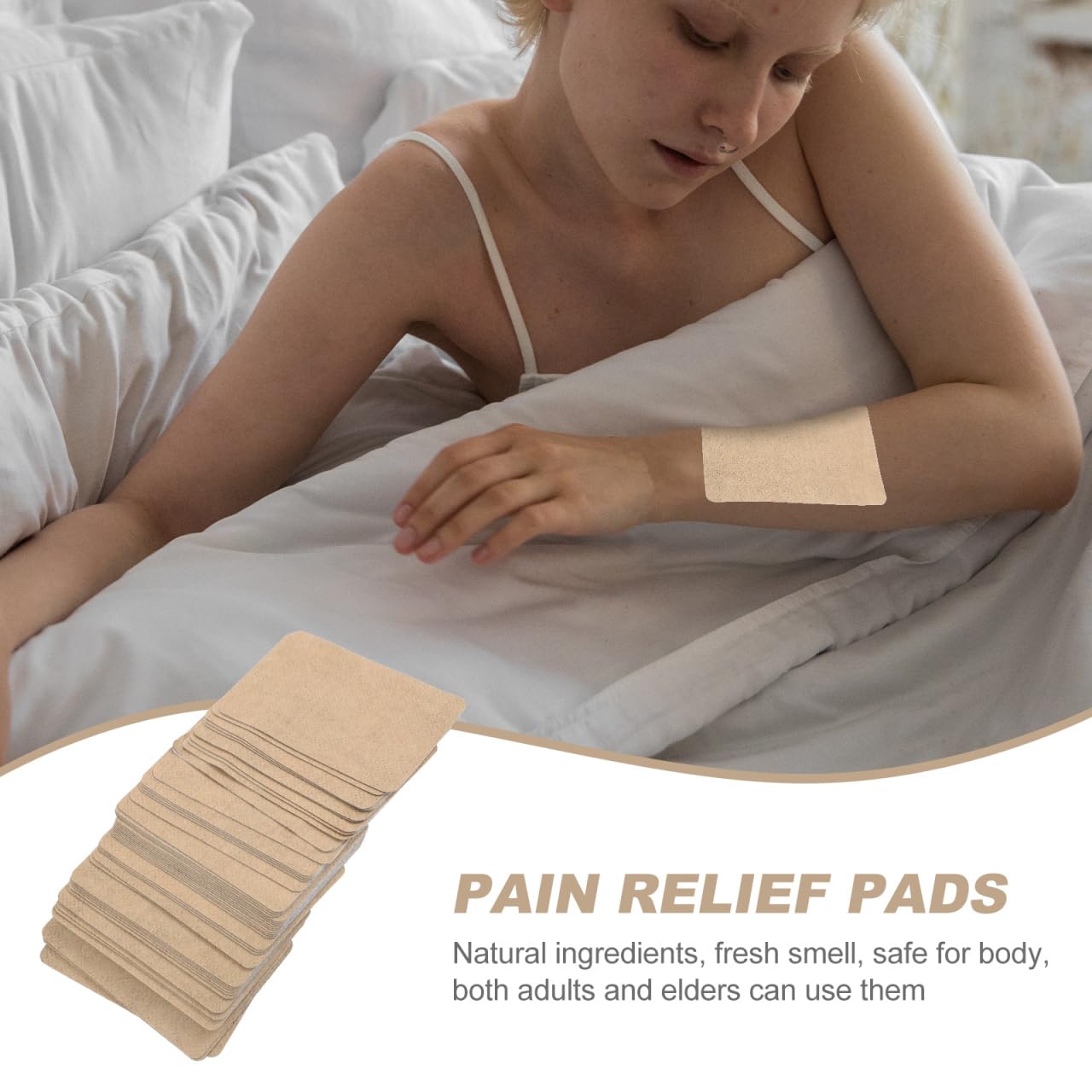 EXCEART 50 Stücke Kräuter Ingwer Pflaster Wärmepflaster Schmerzpflaster Selbsterwärmendes Fußpolster Wärmepads Nacken Schulter Körper Halswirbel Knie Fuß Schmerzlinderung Patch (Hellbraun)