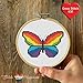 Rainbow Butterfly Mini Premium Cross Stitch Kit - Everything Included - 4 Inch Hoop, Needle, DMC Thread, Fabric, and Easy-to-Follow Instructions