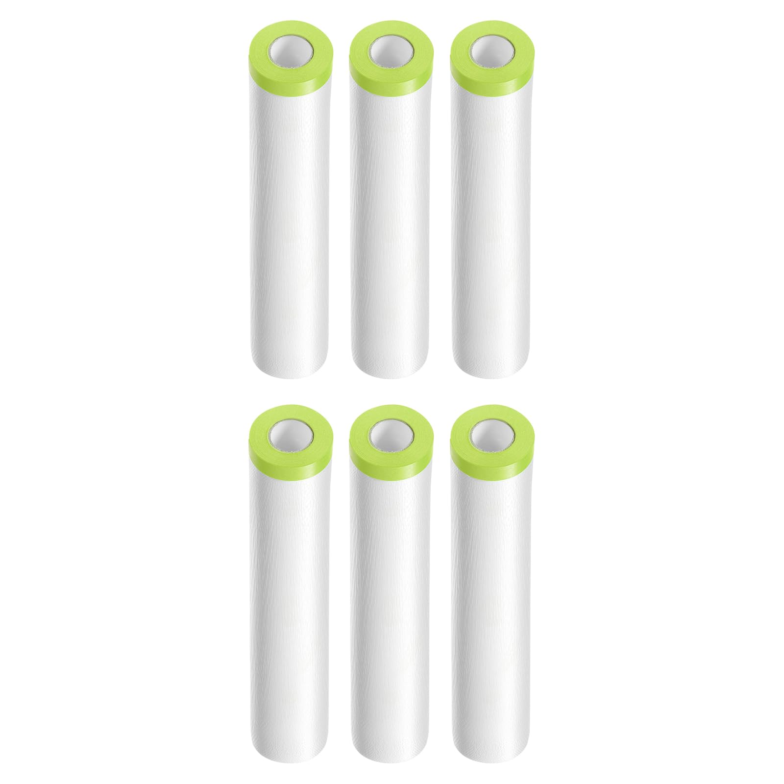 QUARKZMAN 6 Rotoli di Pellicola Mascherante Pre-Adesiva 94.5" x65.6ft Nastro e Telo in Plastica per Pittori con Nastro Pellicola Protettiva per Verniciatura Auto, Verde