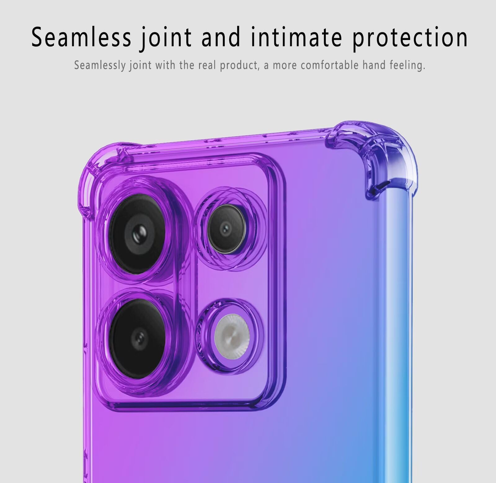 HONLEN Custodia Per Redmi Note 13 Pro 5G / POCO X6 6 67 Inches Cover Cellulare In Silicone Opaco Trasparente Con Supporto Ad Anello Cielo Blu 1042732410