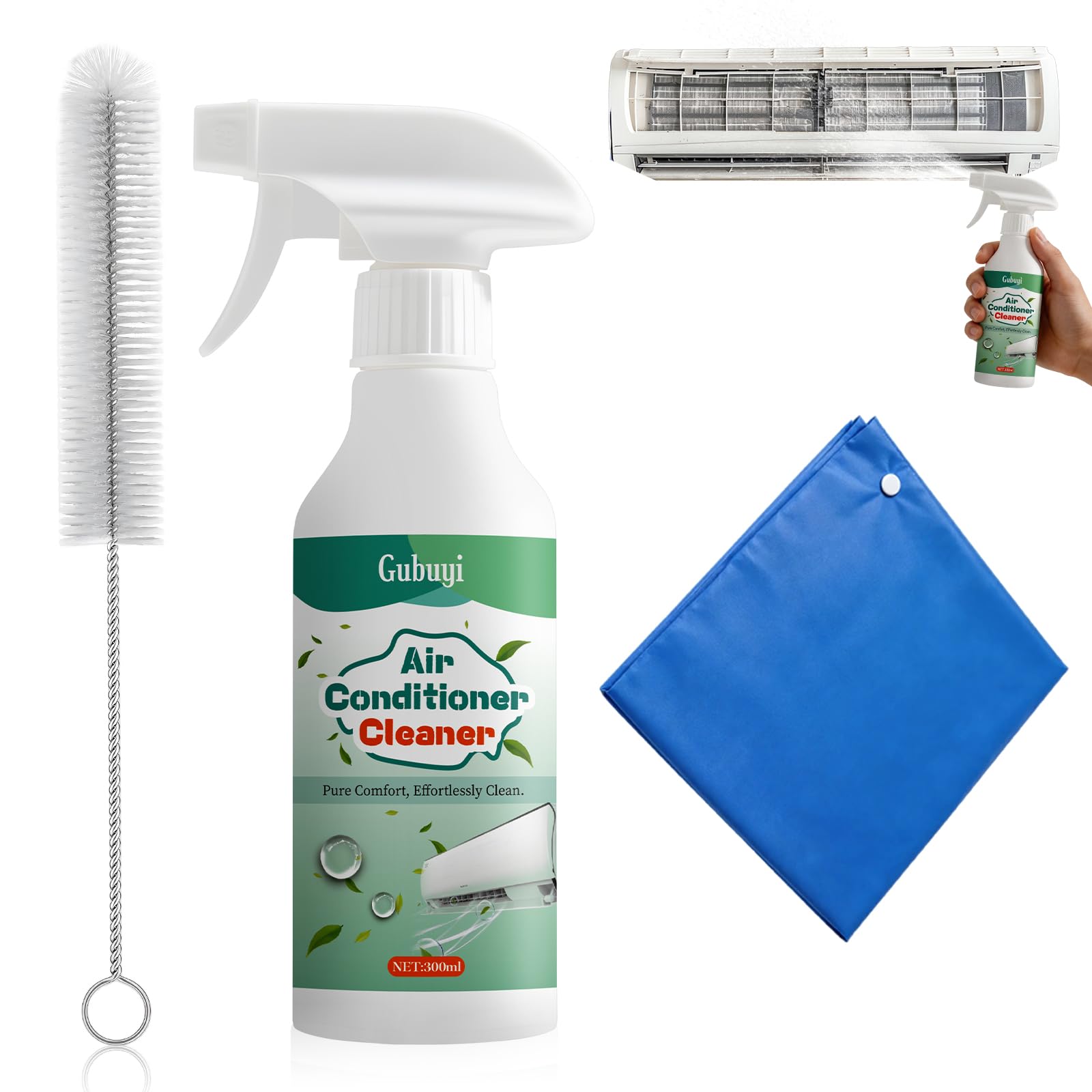 Limpiador de Aire Acondicionado, Aerosol Aire Acondicionado Limpieza de Acción Inmediata, Spray Limpiador para Aire Acondicionado para Aire Acondicionado Dividido Y Móvil-300ml