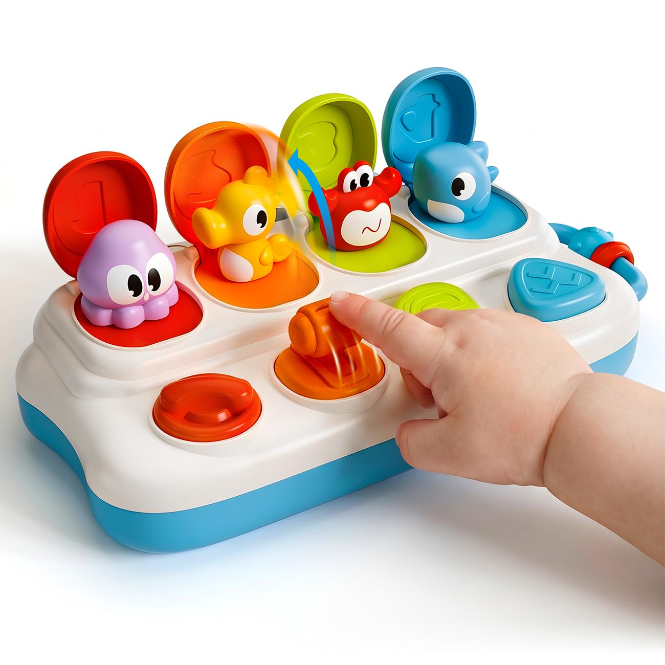 Baby Pop Up Toys for 1 Year Old Boy Gifts, Montessori Cause and Effect Toys for Babies 6-9-12-18 Months Old, Toddler Sensory Toys for Early Motor Skills Development, Baby Shower Birthday Gifts for Boy