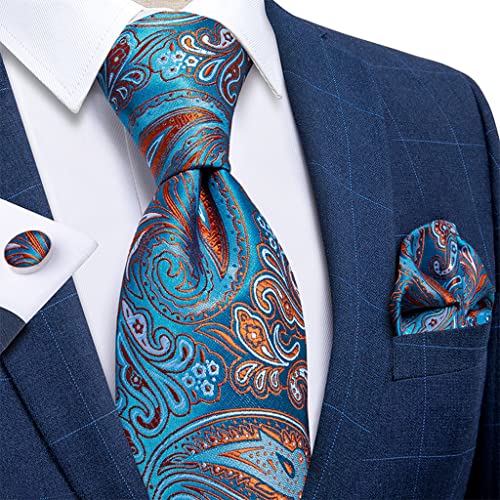 Corbata para traje con pañuelo y gemelos diseño boda miniatura 1