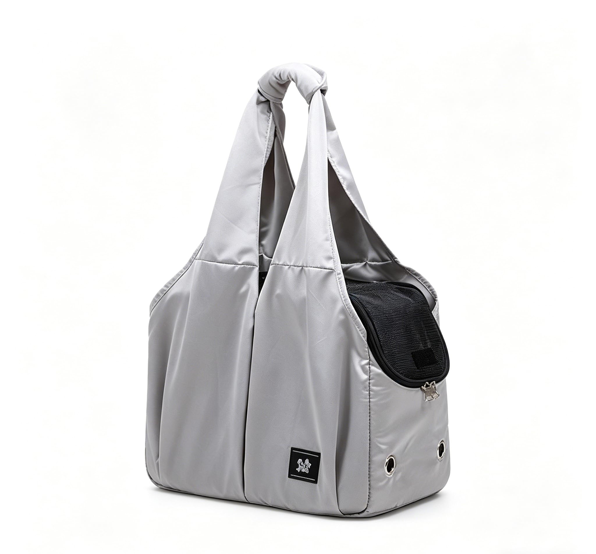 Transportador de mascotas de lados suaves con bolsas de basura gratis, bolsa de viaje transpirable para mascotas pequeñas de hasta 12 libras, bolsa de hombro plegable y ligera con ventana de malla