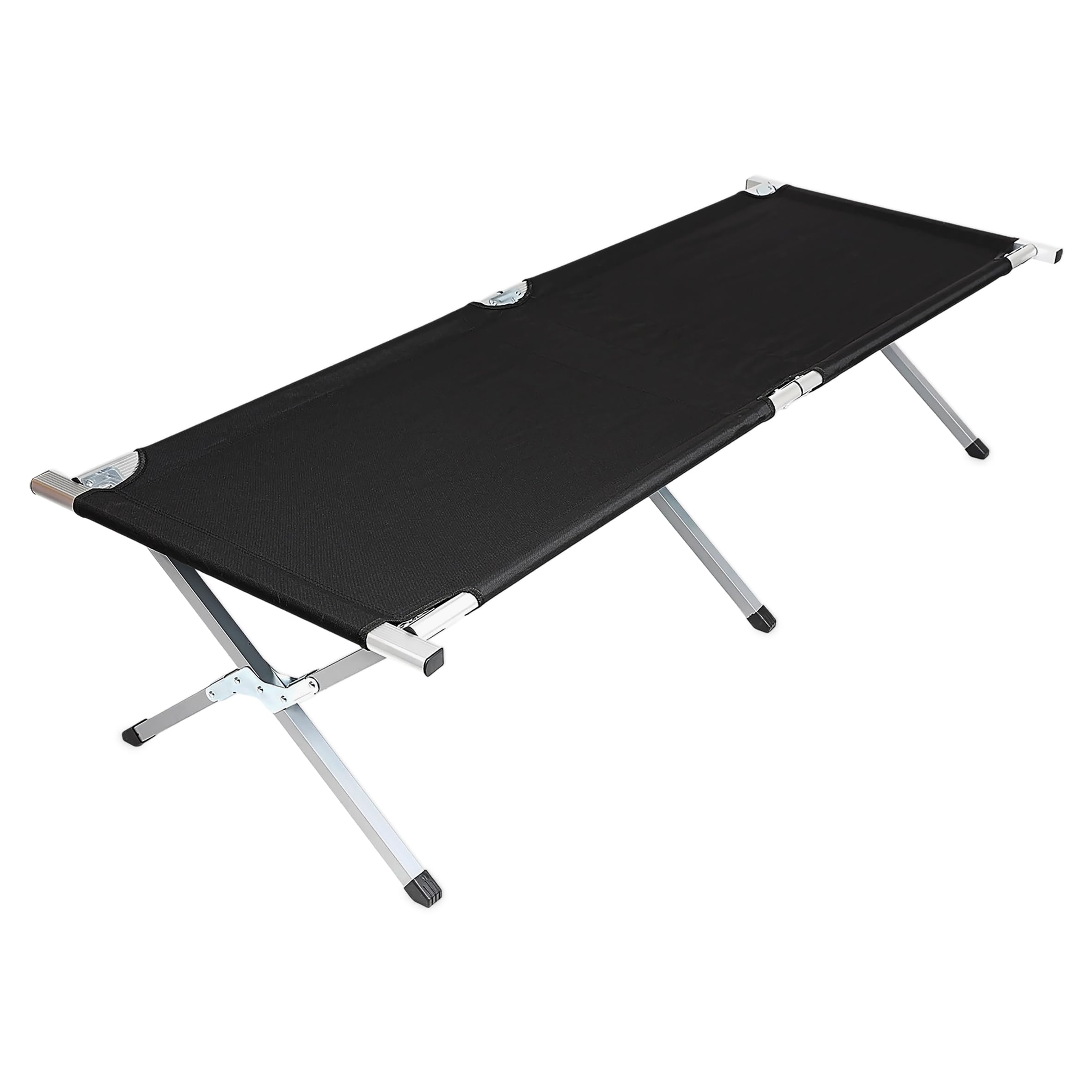 Spetebo XXL Campingbett Klappbar, Schwarz, 190 x 70 cm | Mit Tragetasche, Belastbarkeit bis 120 kg, Für Camping Festival Angeln Wandern
